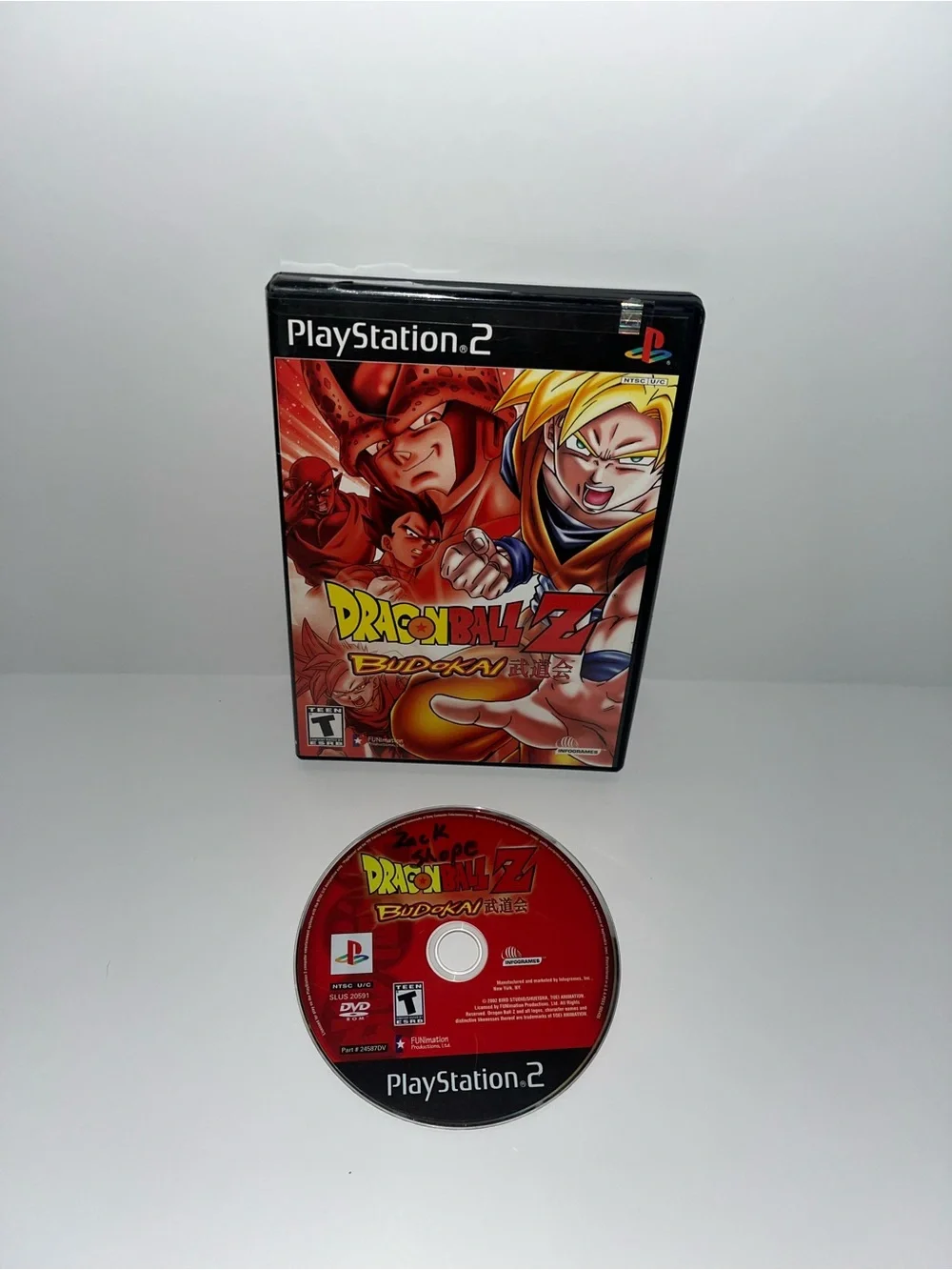 Sony Dragon Ball Z: Budokai PlayStation 2 Game — Red Cover & Disc